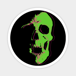 Neon Lime Skull Magnet